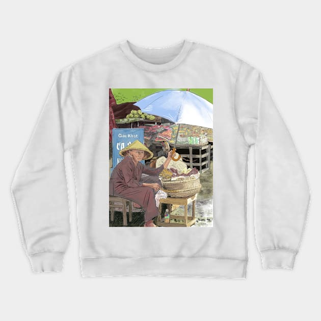 Marketplace Hoi An, Vietnam Crewneck Sweatshirt by GunnerStudios